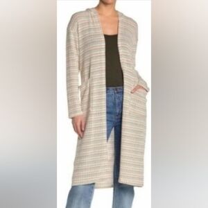 Anthropologie Lush Rainbow Stripe Open Front Hooded Cardigan Size Large